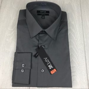 Apt. 9 gray slim fit button down dress shirt
